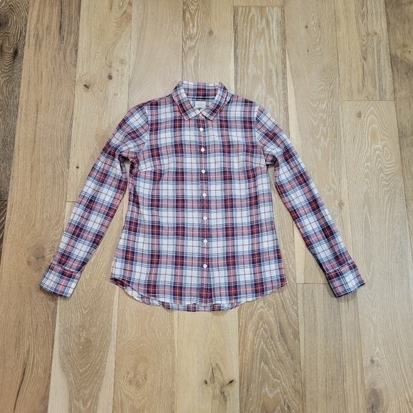 J. Crew Factory Perfect fit blue/red/white button down shirt size XS - Picture 2 of 7